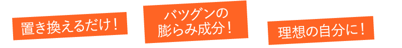 置き換えるだけ！ バツグンの膨らみ成分！ 理想の自分に！